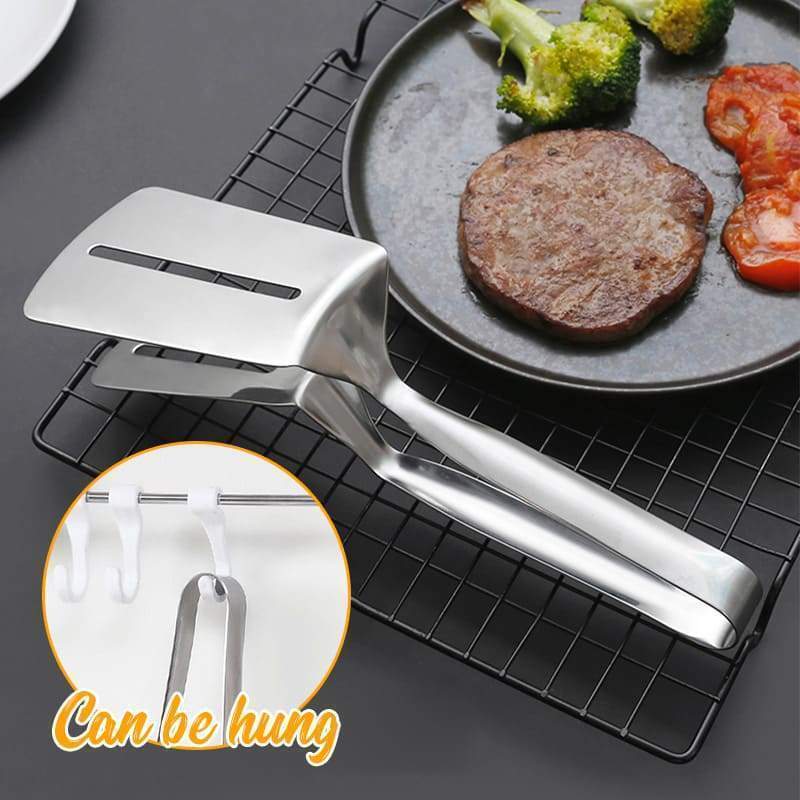 3-in-1 cooking clamp – grab, flip, scrape, and drain oil easily!