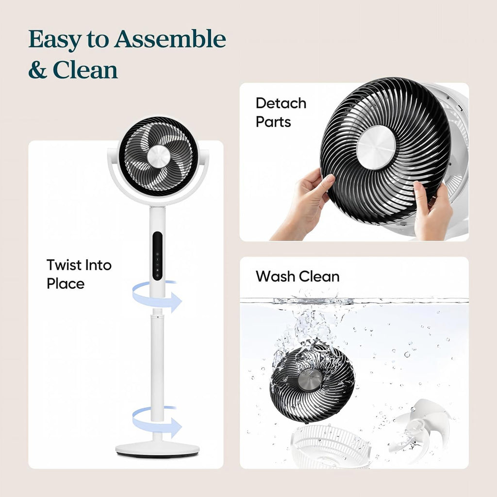 2-in-1 Silent Floor-Standing Circulation Fan | Powerful Airflow for Whole-Room Cooling